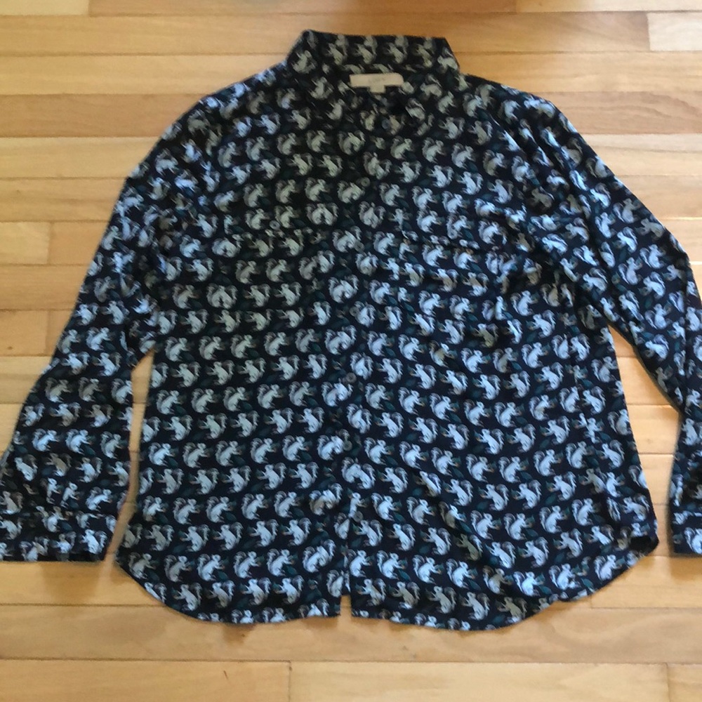 Squirrel pattern button down shirt